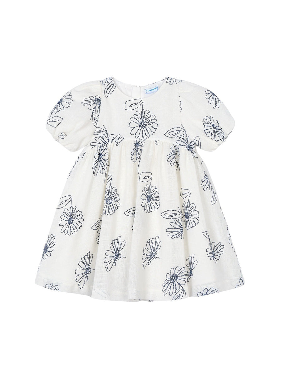 Vestido rústico estampa flore Natural (Creme / Pérola)  para Menina - Mayoral
