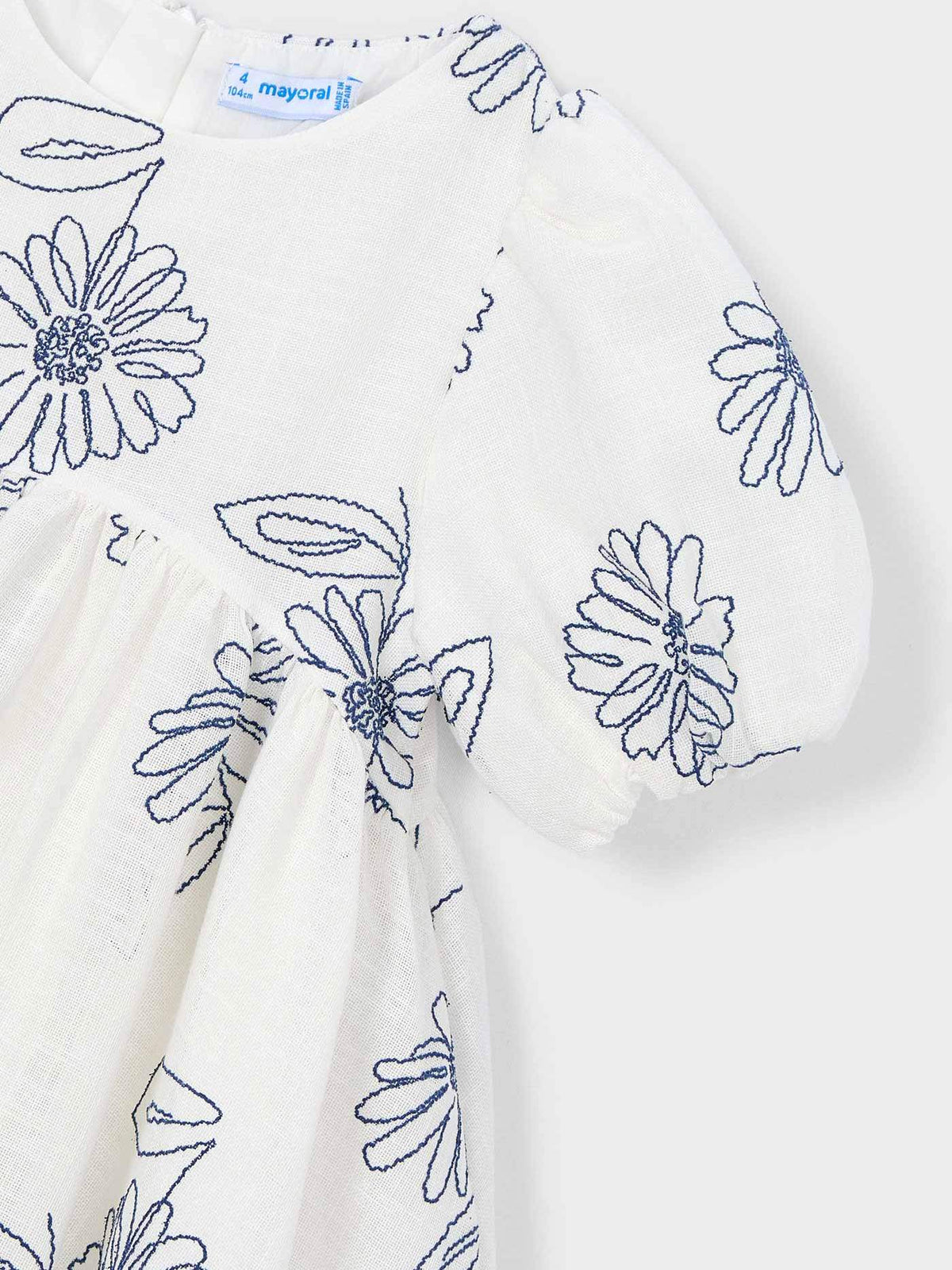 Vestido rústico estampa flore Natural (Creme / Pérola)  para Menina - Mayoral