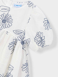 Vestido rústico estampa flore Natural (Creme / Pérola)  para Menina - Mayoral
