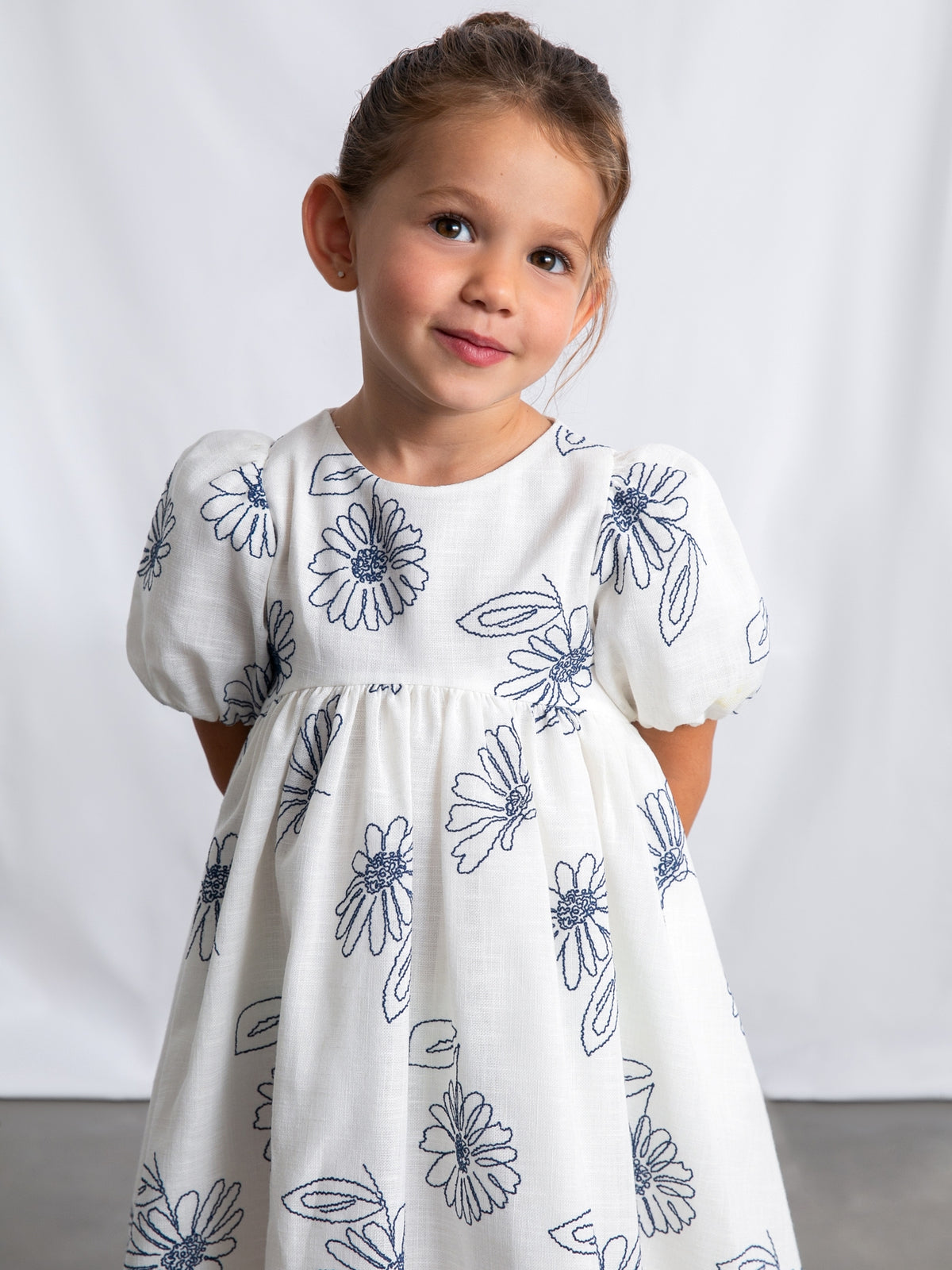 Vestido rústico estampa flore Natural (Creme / Pérola)  para Menina - Mayoral
