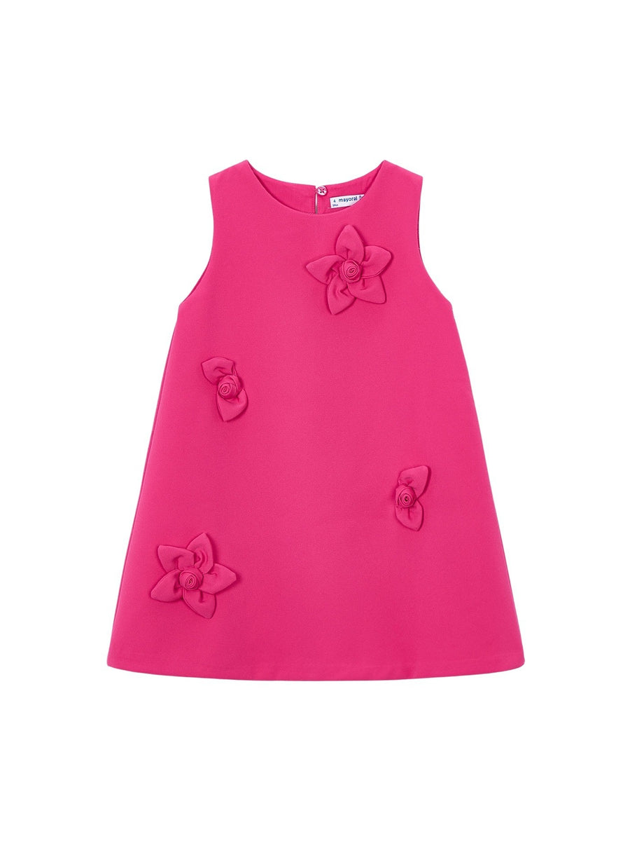 Vestido floral em crepe Clavel (Fúcsia)  para Menina - Mayoral