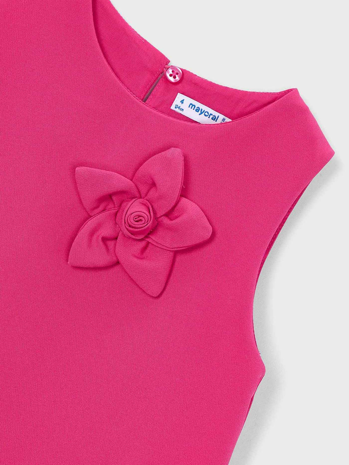 Vestido floral em crepe Clavel (Fúcsia)  para Menina - Mayoral