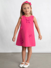 Vestido floral em crepe Clavel (Fúcsia)  para Menina - Mayoral