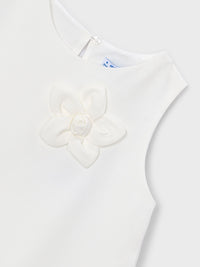 Vestido floral em crepe Crú (Creme / Pérola)  para Menina - Mayoral