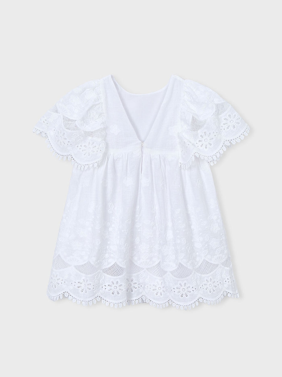 Vestido bordado em algodão Branco (Branco)  para Menina - Mayoral