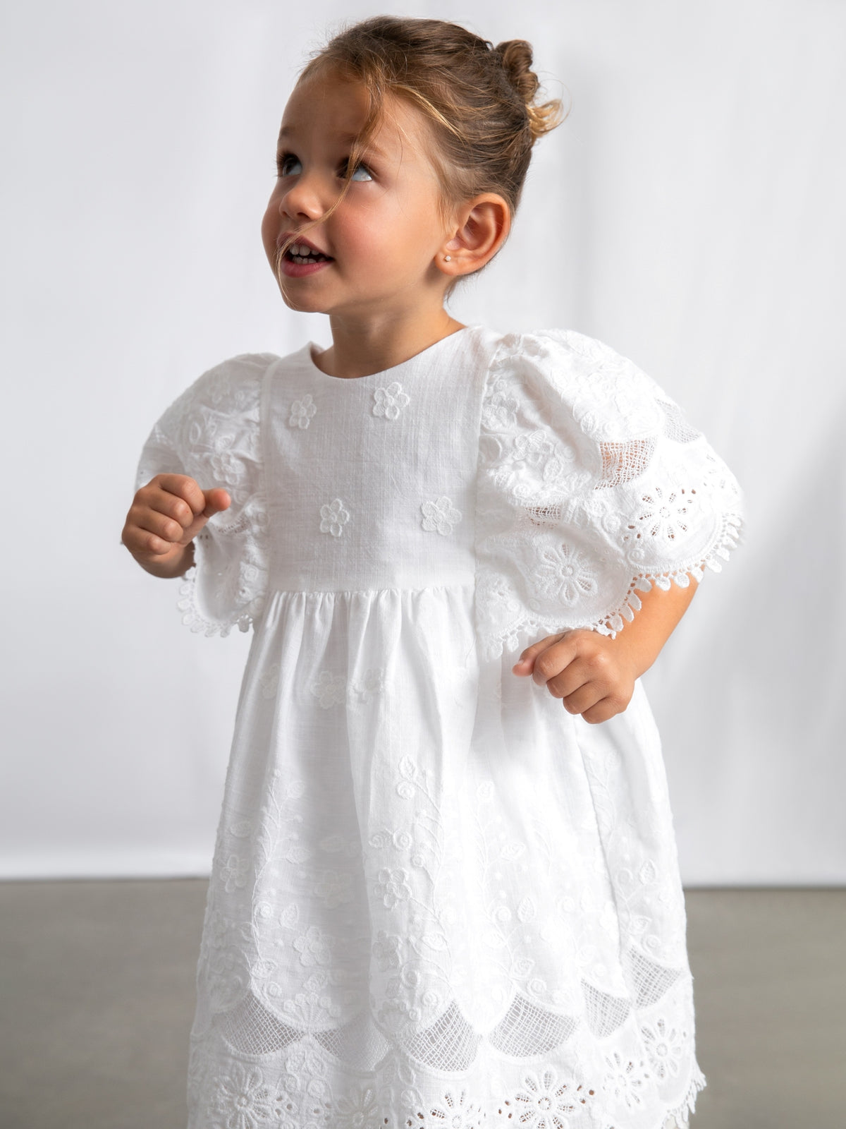 Vestido bordado em algodão Branco (Branco)  para Menina - Mayoral