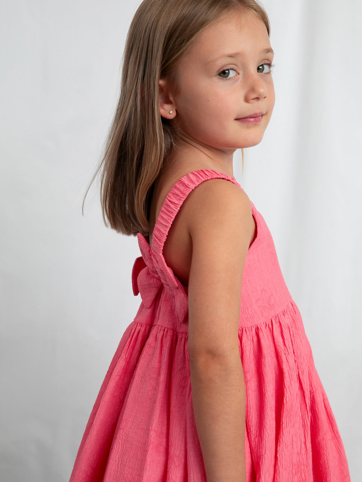Vestido jacquard flores Gerânio (Rosa)  para Menina - Mayoral