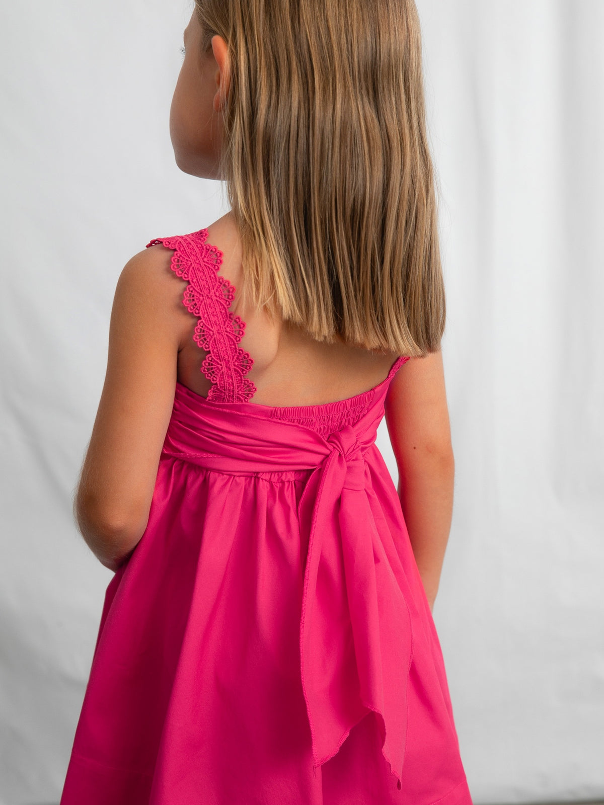 Vestido saten Clavel (Fúcsia)  para Menina - Mayoral