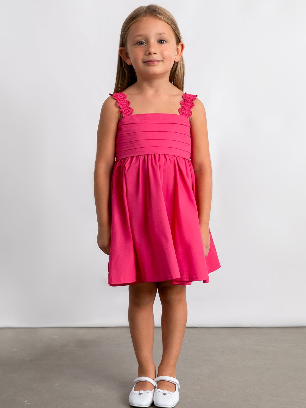 Vestido saten Clavel (Fúcsia)  para Menina - Mayoral