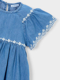 Vestido bordado Base (Ganga)  para Menina - Mayoral