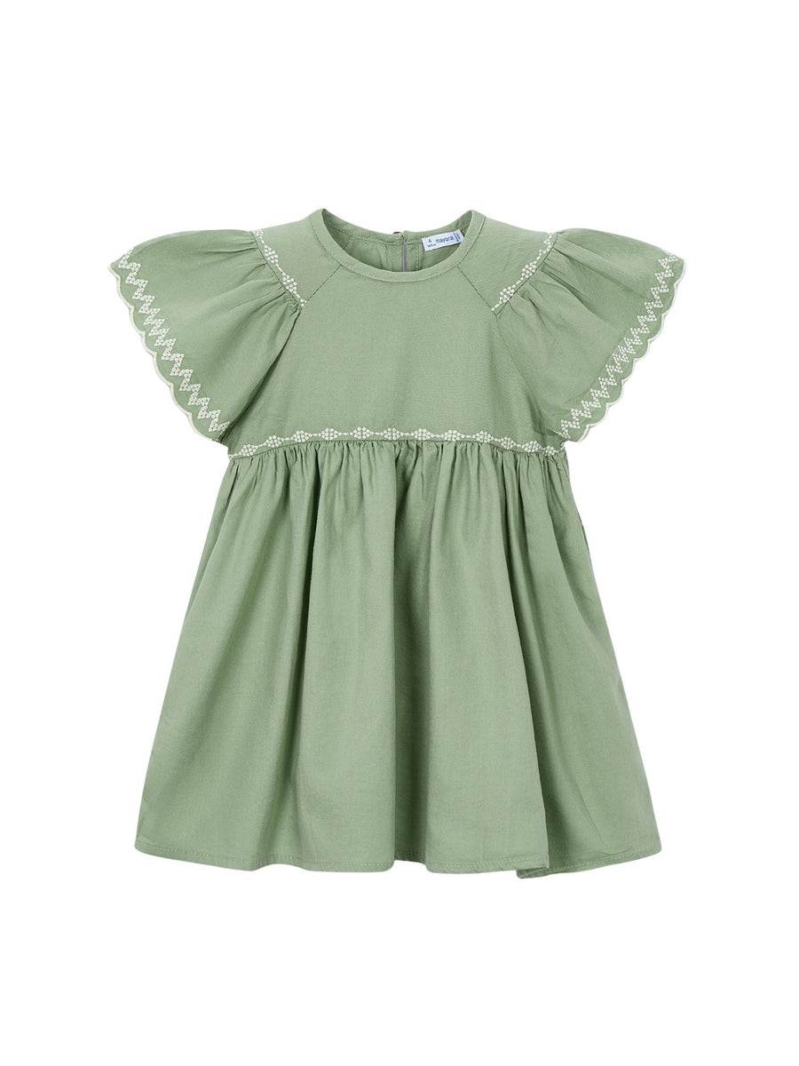 Vestido bordado Musgo (Verde)  para Menina - Mayoral