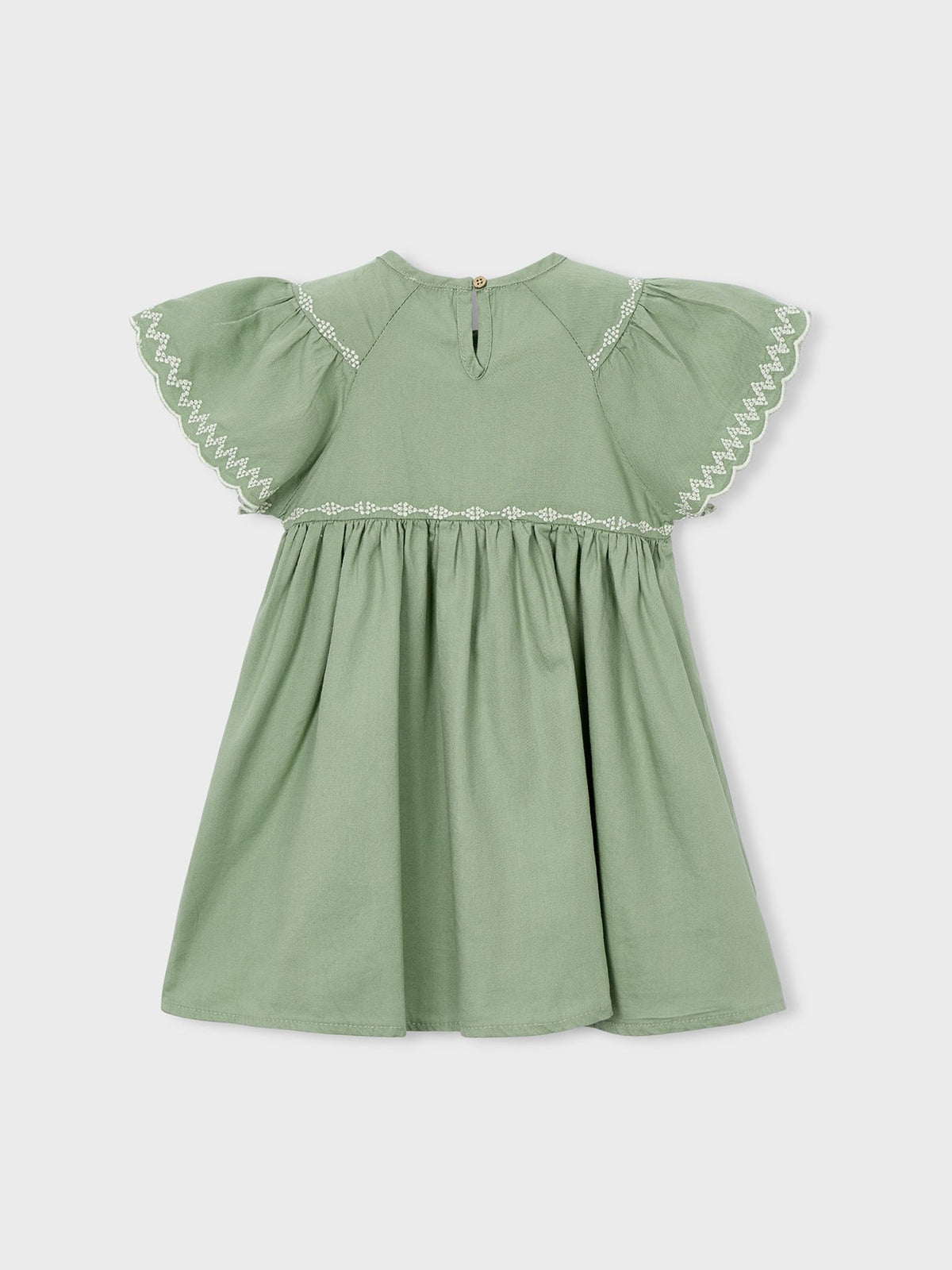 Vestido bordado Musgo (Verde)  para Menina - Mayoral