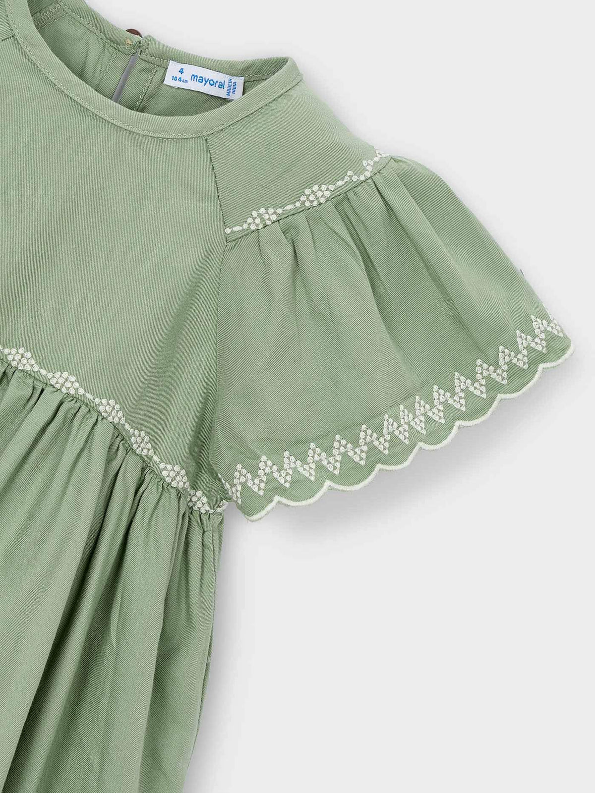 Vestido bordado Musgo (Verde)  para Menina - Mayoral