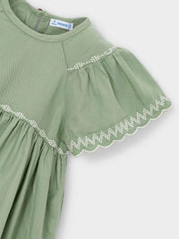Vestido bordado Musgo (Verde)  para Menina - Mayoral