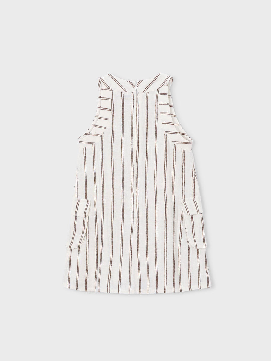 Vestido riscas c/laço Bege (Bege)  para Menina - Mayoral