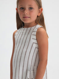 Vestido riscas c/laço Bege (Bege)  para Menina - Mayoral