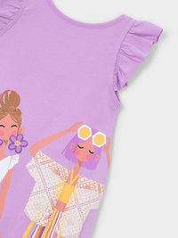 Vestido malha Lilac (Lilás)  para Menina - Mayoral