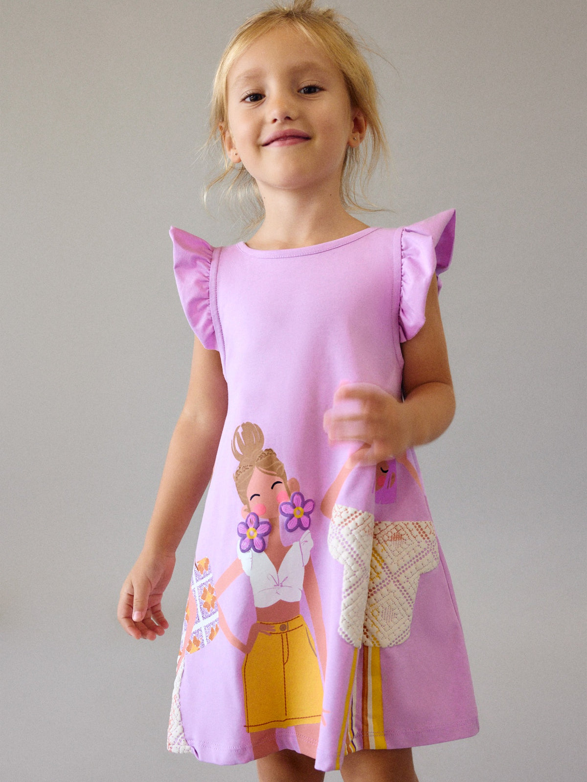Vestido malha Lilac (Lilás)  para Menina - Mayoral