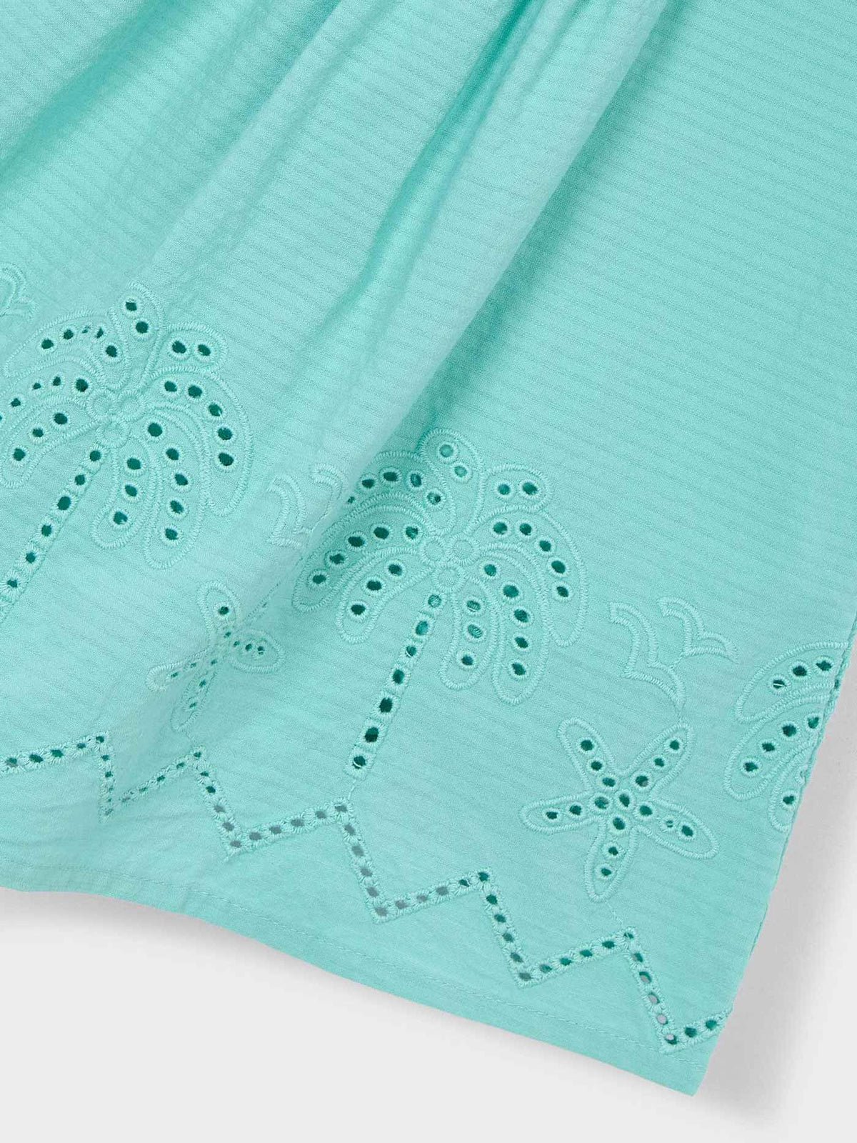 Vestido de algodão perfurado Oasis (Turquesa)  para Menina - Mayoral