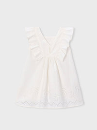 Vestido de algodão perfurado Crú (Creme / Pérola)  para Menina - Mayoral