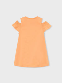 Vestido recortado c/ bolsa Cabaça (Laranja)  para Menina - Mayoral