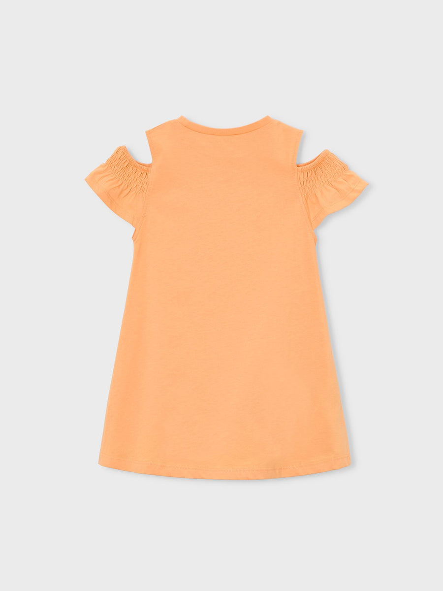 Vestido recortado c/ bolsa Cabaça (Laranja)  para Menina - Mayoral