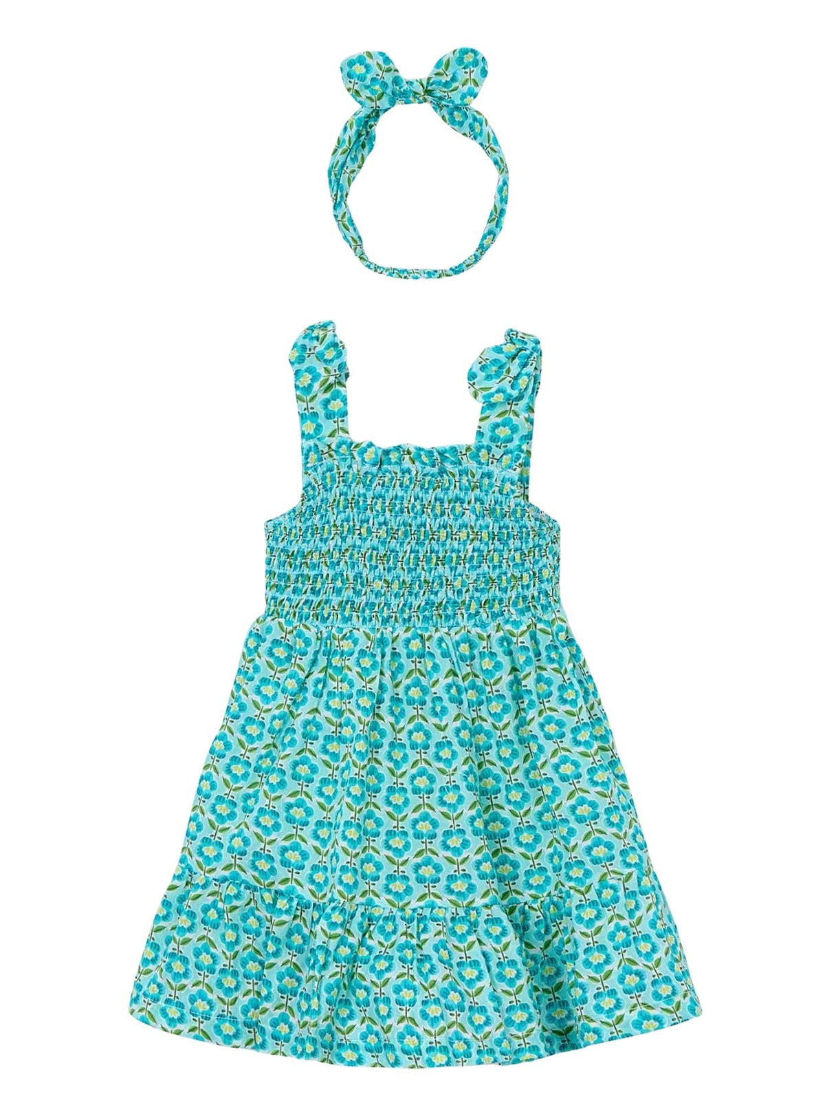 Vestido estamp c/ faixa cabel Oceano (Azul)  para Menina - Mayoral