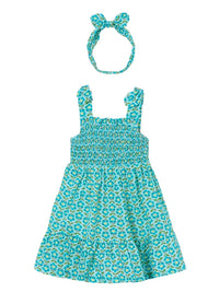 Vestido estamp c/ faixa cabel Oceano (Azul)  para Menina - Mayoral