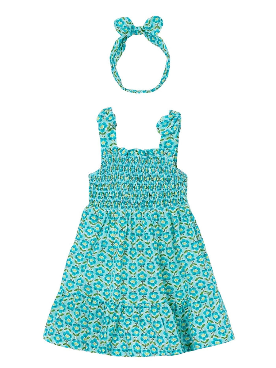 Vestido estamp c/ faixa cabel Oceano (Azul)  para Menina - Mayoral