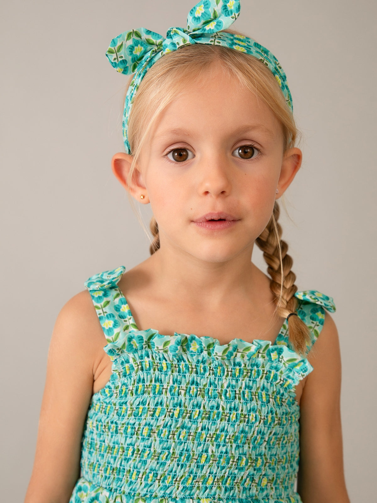 Vestido estamp c/ faixa cabel Oceano (Azul)  para Menina - Mayoral