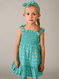 Vestido estamp c/ faixa cabel Oceano (Azul)  para Menina - Mayoral