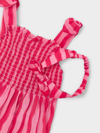 Vestido estamp c/ faixa cabel Papoila (Fúcsia)  para Menina - Mayoral