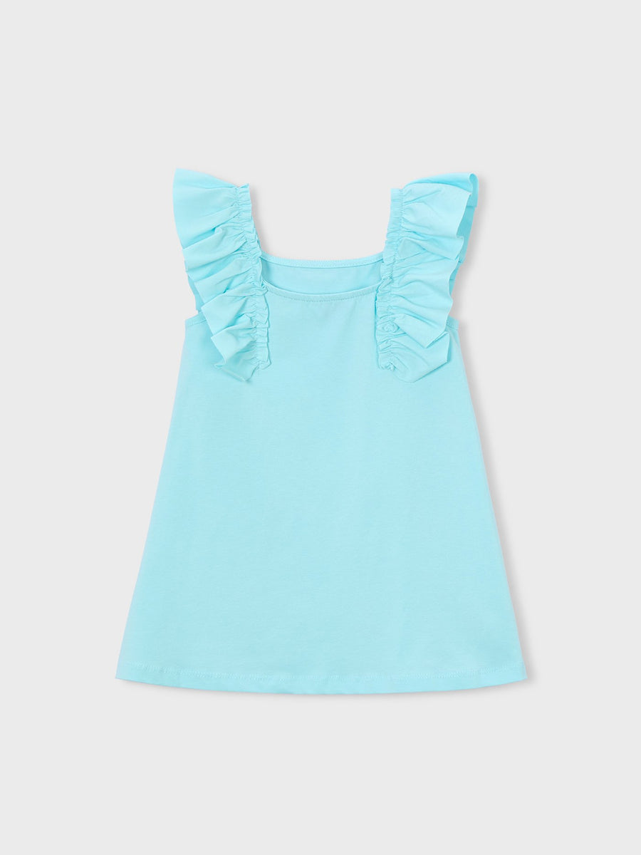 Vestido folhos Oceano (Azul)  para Menina - Mayoral