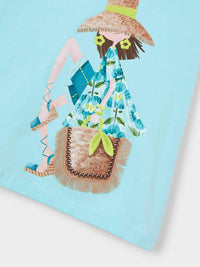 Vestido folhos Oceano (Azul)  para Menina - Mayoral