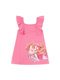 Vestido folhos Gerânio (Rosa)  para Menina - Mayoral