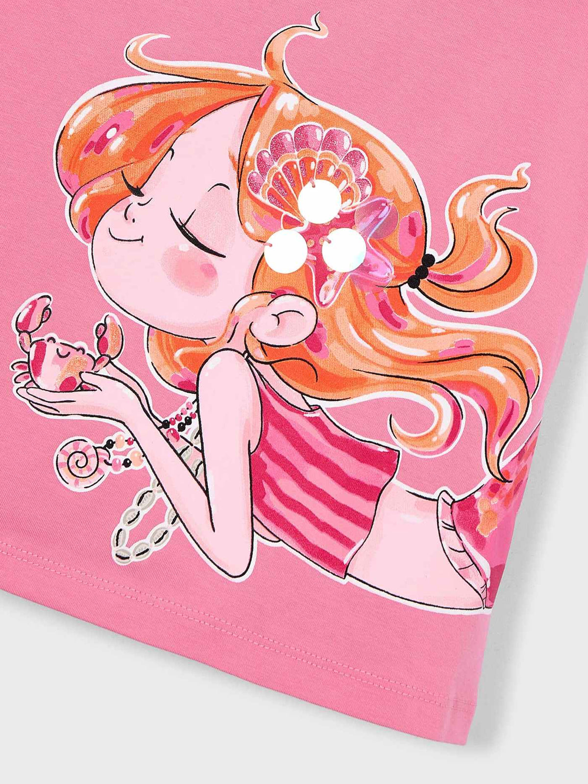 Vestido folhos Gerânio (Rosa)  para Menina - Mayoral
