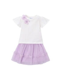 Conj.saia tule Rosa malva (Lilás)  para Menina - Mayoral