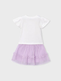 Conj.saia tule Rosa malva (Lilás)  para Menina - Mayoral
