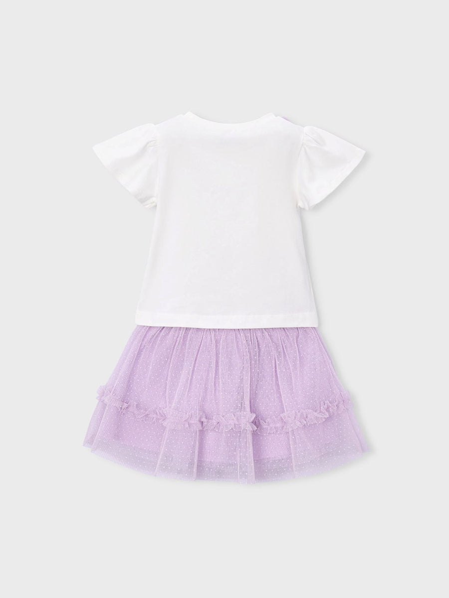Conj.saia tule Rosa malva (Lilás)  para Menina - Mayoral