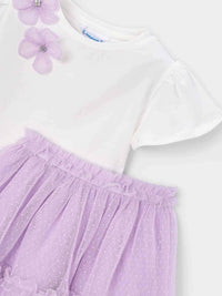 Conj.saia tule Rosa malva (Lilás)  para Menina - Mayoral