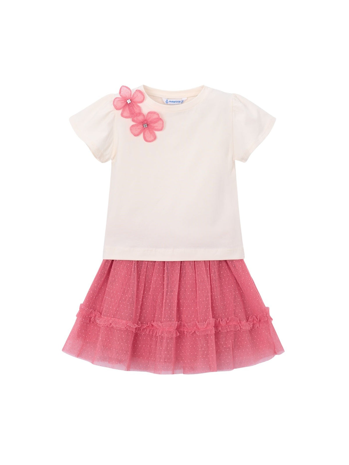 Conj.saia tule Camélia (Rosa)  para Menina - Mayoral