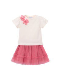 Conj.saia tule Camélia (Rosa)  para Menina - Mayoral