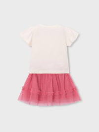 Conj.saia tule Camélia (Rosa)  para Menina - Mayoral