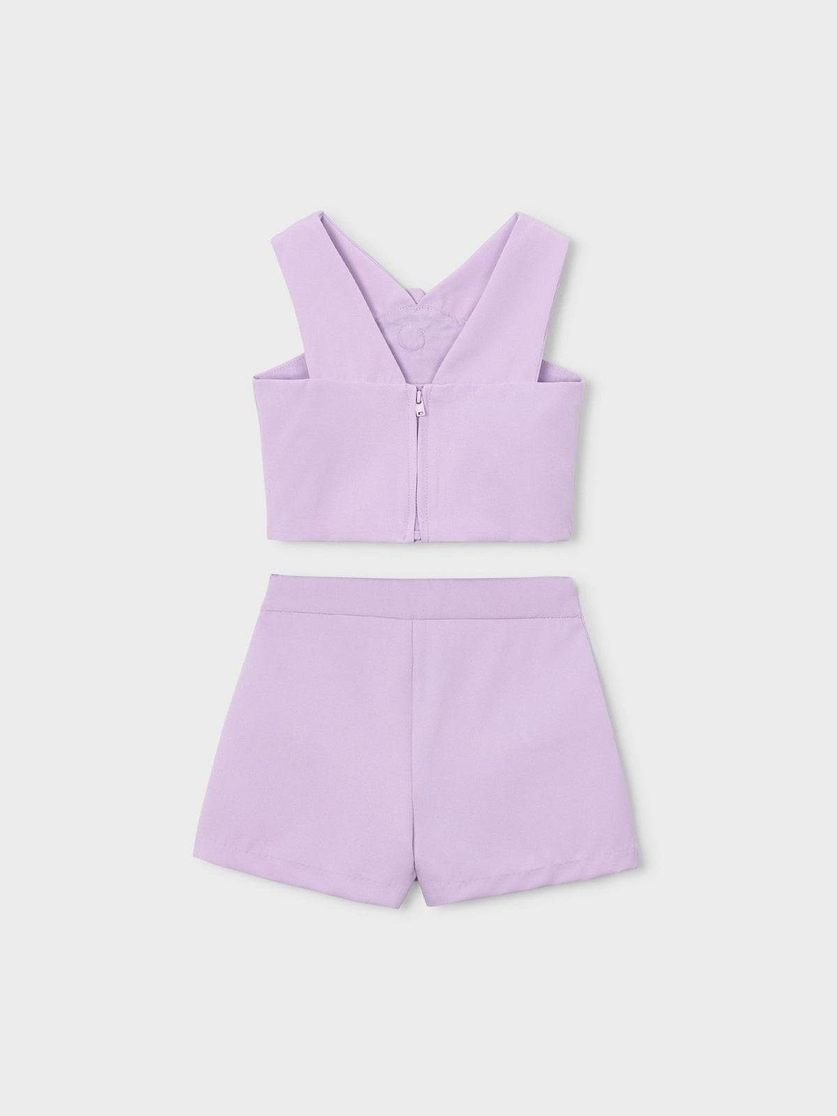 Conj. Top/bermuda flores Rosa malva (Rosa)  para Menina - Mayoral