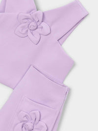 Conj. Top/bermuda flores Rosa malva (Rosa)  para Menina - Mayoral