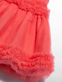 Vestido tule folhos Papoila (Fúcsia)  para Bebé Menina - Abel & Lula