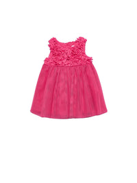 Vestido flores 3d Fúcsia (Fúcsia)  para Bebé Menina - Abel & Lula