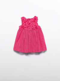 Vestido flores 3d Fúcsia (Fúcsia)  para Bebé Menina - Abel & Lula