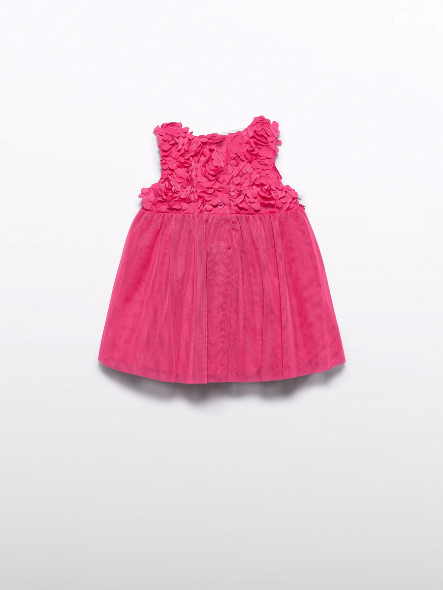 Vestido flores 3d Fúcsia (Fúcsia)  para Bebé Menina - Abel & Lula