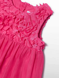 Vestido flores 3d Fúcsia (Fúcsia)  para Bebé Menina - Abel & Lula